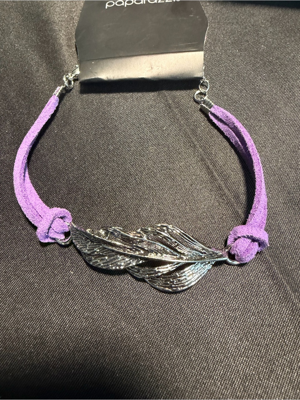 Paparazzi Purple Suede Feather Bracelet